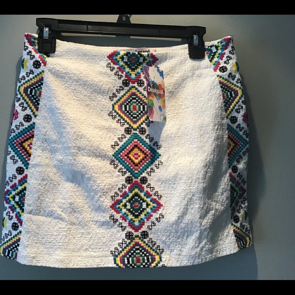 African accent mini skirt by Desigual fully lined